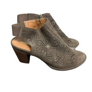 Cloudwalkers Women's Brown Cut Out Design Heeled Boots Size 10